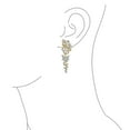 thumbnail image 5 of Bling Jewelry Womens Waterfall Long Bow & Flower Crystal Dangling Statement Chandelier Earrings Pink Rose Gold, 5 of 6
