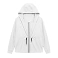 thumbnail image 4 of Ozmmyan Womens Zip Up Hooded Jacket Drawstring Waist Long Sleeve Lightweight Casual Sweatshirt Coat Fall Winter Outerwear, 4 of 6
