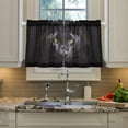 thumbnail image 4 of Fierce Black Panther Half Window Tier Curtains 24 Inch Blackout Thermal Insulating Kitchen Linen Tier Curtains for Kitchen, Bathroom, Cafe Home Decor, 4 of 7