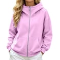 thumbnail image 4 of HAYIMI Women Oversized High Collar Zip Up Hoodie Loose Long Sleeve Jacket with Pocket Soft Casual Sweatshirt for Fall Winter Outdoor Walking, 4 of 5