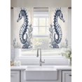 thumbnail image 5 of Ocean Seahorse Sheer Curtains 54 Inch Long 2 Panels, Retro Coral Medieval Coastal Light Filtering Rod Pocket Curtains, Sheer Voile Drapes for Living Room Bedroom, 52"x54", 5 of 8