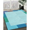 thumbnail image 3 of Ahgly Company Machine Washable Indoor Square Transitional Blue Area Rugs, 5' Square, 3 of 7