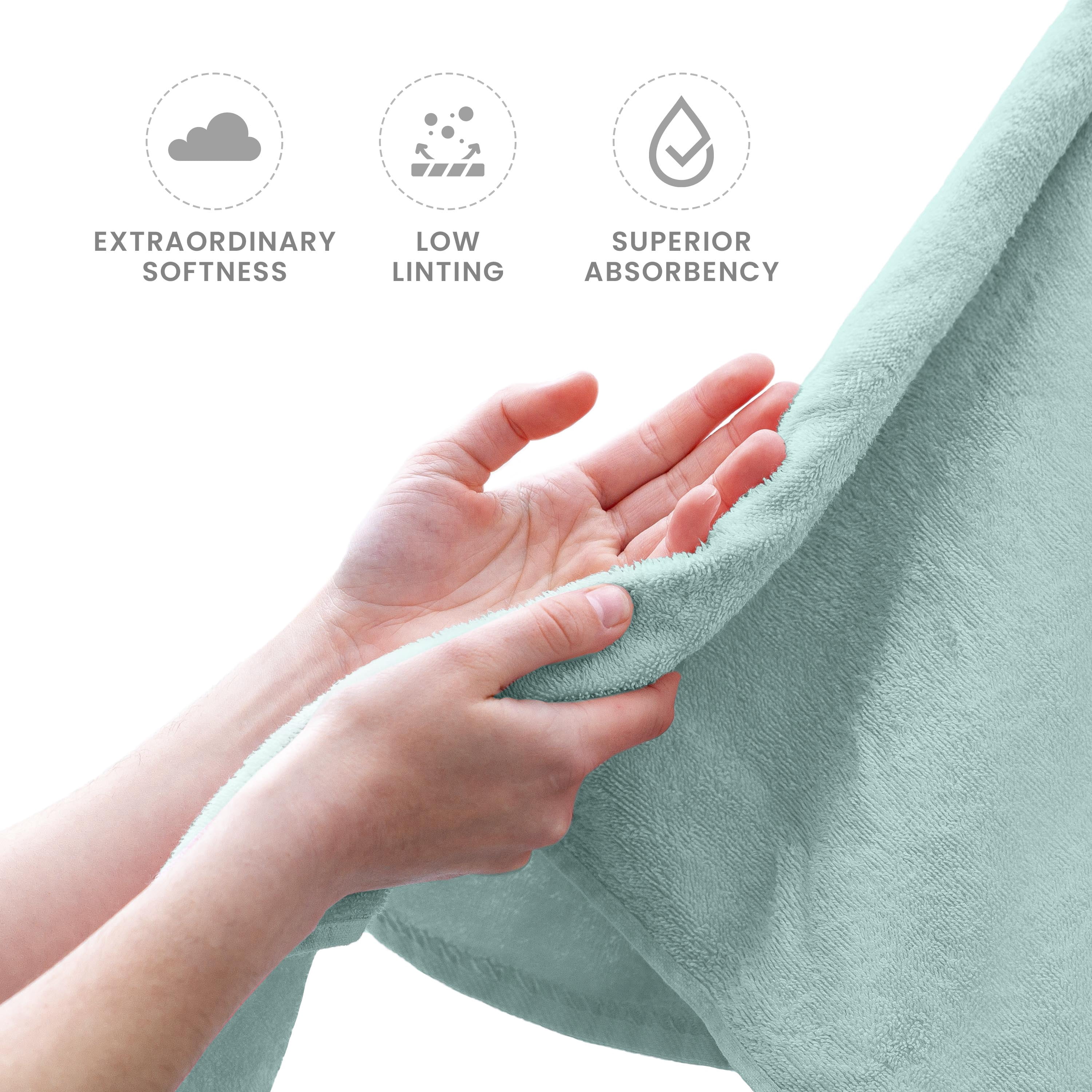Martex 6-Piece 100% Ringspun Cotton Towel Set, Quick Dry Soft & Absorbent, Light Blue