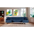 thumbnail image 1 of Sala Modular Doble Chaise Makora Travis con Memory Foam Color Azul Lino Respaldo Reclinable de 3 Posiciones, 1 of 7