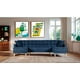 thumbnail image 1 of Sala Modular Doble Chaise Makora Travis con Memory Foam Color Azul Lino Respaldo Reclinable de 3 Posiciones, 1 of 7