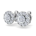 thumbnail image 3 of SuperJeweler 2 1/2 Carat Halo Diamond Stud Earrings in 14 Karat White Gold, Martini Setting for Women, 3 of 6