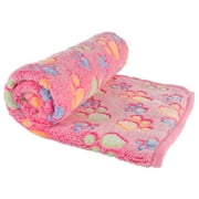 LUXMO Pet Blanket for Dog Cat Puppy 29 x 21 Inches Cute Paw Print Pattern Puppy Kitten Bed Warm Sleep Mat for Indoors Outdoors