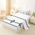 thumbnail image 2 of Erosebridal Vintage Exotic Bohemian Twin Sheet Sets,White Black Bedding For Men Women 3 Pieces, 2 of 6