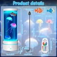 thumbnail image 2 of NUAHRHY Jellyfish Lamp, 17 Color Fantasy Aquarium Night Light, Remote Control&USB Powered Artificial Fish Tank Lamp with Moving Fish, Decoration for Living Room and Office, 2 of 9