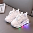 thumbnail image 3 of WAVSUF Kids Girls Casual Sneakers Soft Breathable Light Up Slip On Casual Play Flat Shoes White 7 Toddler, 3 of 10
