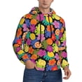 thumbnail image 2 of Pofeuu Hawaiian Style Print Mens Casual Hooded Collar Drawstring Hoodies Pullover Sweatshirts Casual Long Sleeve Shirts-4X-Large, 2 of 7