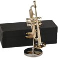 thumbnail image 1 of Trompeta en miniatura de cobre con soporte y estuche Mini instrumento musical Réplica en miniatura Modelo Mini T Como se muestra, Como se muestra, 1 of 5