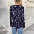 thumbnail image 4 of HLKJKLS Long Sleeve Shirts For Women Casual V Neck Long Sleeve Basic Tee Loose Fit Fall Trendy T Shirt Blue S-3Xl, 4 of 6