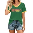 thumbnail image 2 of Women's Football Graphic T-Shirt, Women's Fashion V-Neck Short Sleeve T-Shirt with Letter Print for Casual Wear for Soccer Tournament 2026 Green Size: 2XL, 2 of 5