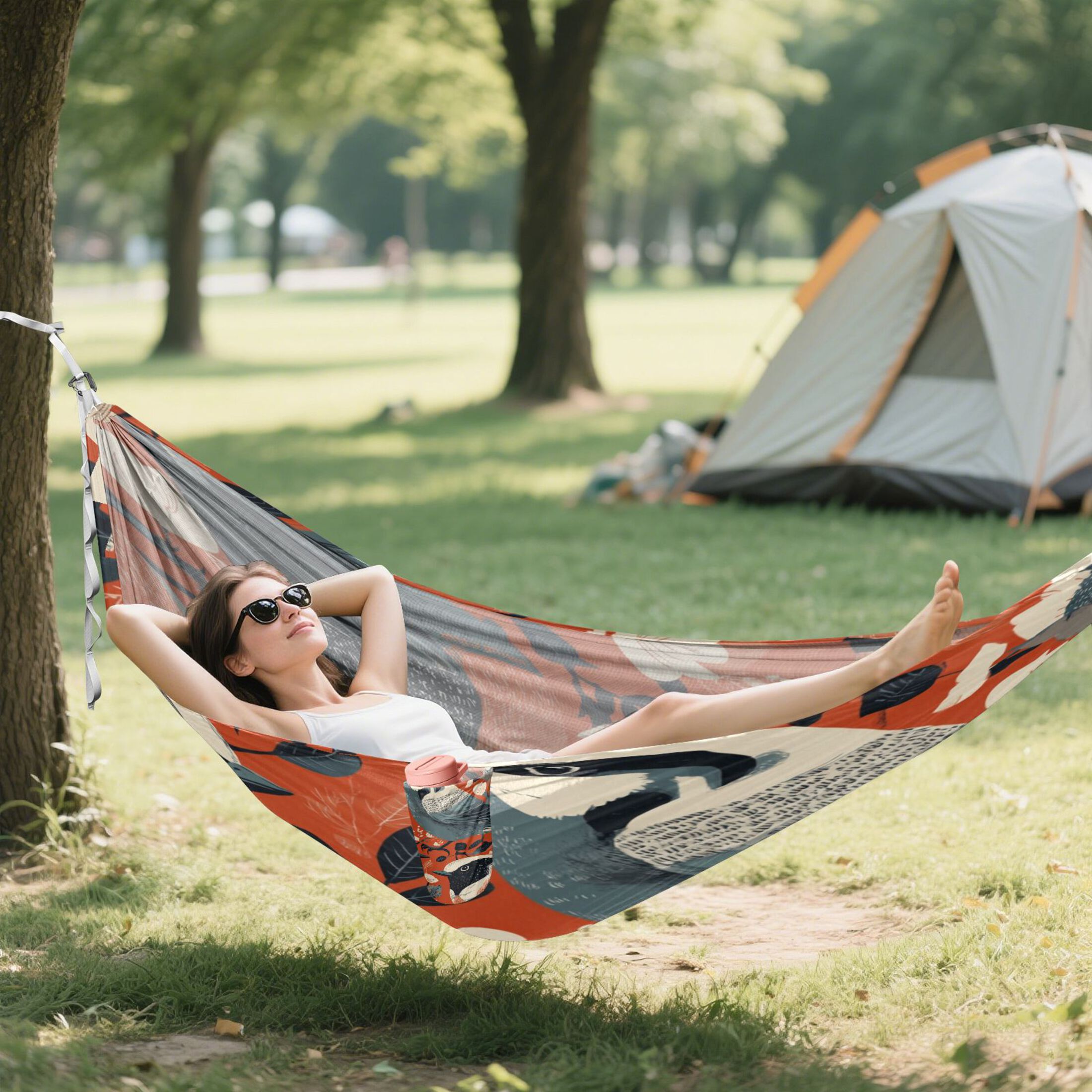 Hammock Camping Hammock Nylon Portable Hammock Travel Camping Hammock Gray Bird