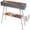 Portable Grill+12PCS 17" Wooden Handle Skewers, variant on RedSwing Portable Charcoal, Heavy Duty BBQ Grill with Folding Legs 31.6x7.1 inch Cooking Area for Outdoor BBQ Picnic Camping