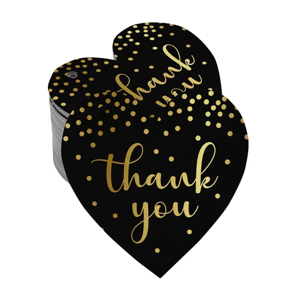 Inkdotpot Gold Foil Paper Hang Tag Thank You Bridal Shower-Baby Shower-Retirement-Wedding-Birthday Favor Tag 50 Pieces