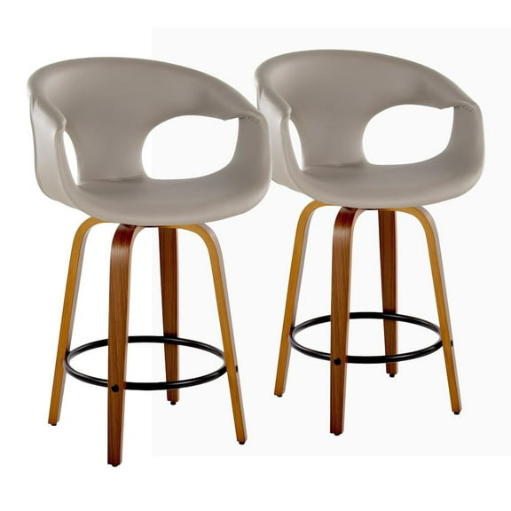 LumiSource Curva 26" Fixed-Height Counter Stool - Set of 2
