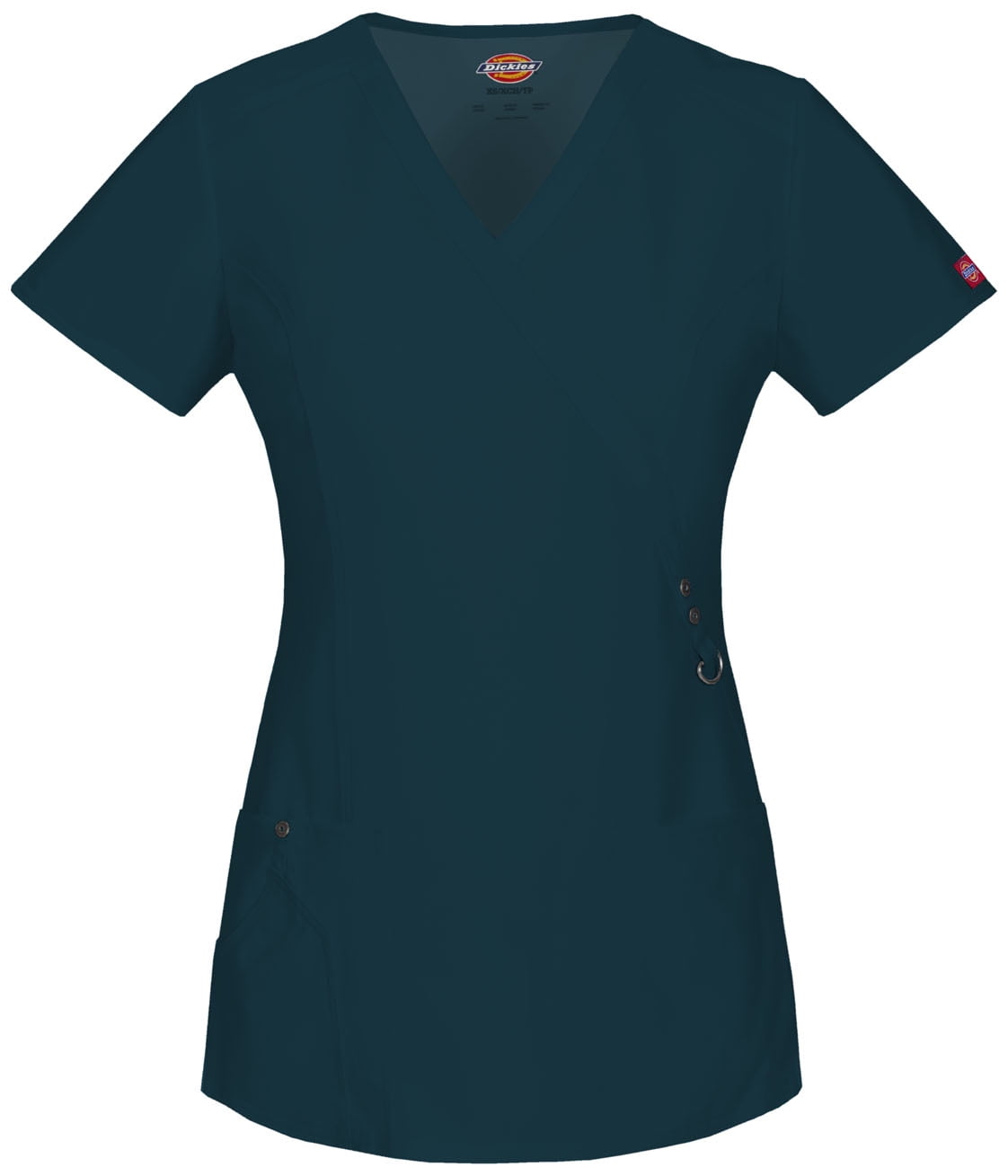 Dickies Xtreme Stretch Medical Scrubs Top for Women Mock Wrap 85956, M