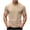 06# Khaki, variant on IhhxPro Men's Short Sleeve Stretch Tee Solid Color T-Shirt Breathable Casual Summer Shirt Lightweight Athletic Fit Travel Workout Gym S-2XL
