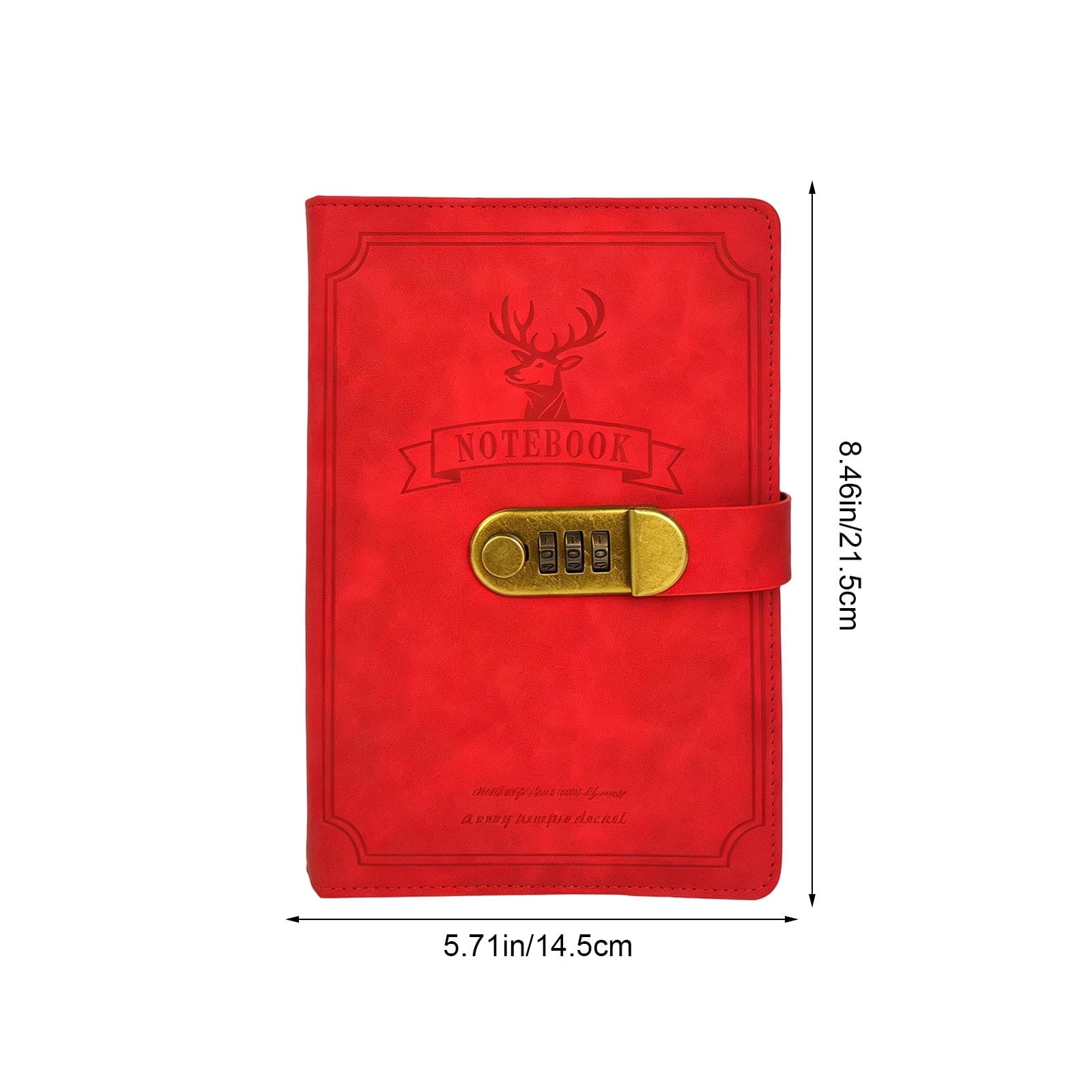 Lock Diary, Vintage Lock Journal, Refillable Personal Locking Diary, for Daily Writing and Recording Privacy Protection Red