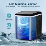 EUHOMY 35lbs/24H Nugget Ice Maker Countertop, Pebble Ice Maker Machine with Auto-Cleaning, Black