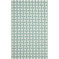thumbnail image 2 of Safavieh Dhurries Zola Geometric Wool Area Rug, Turquoise/Ivory, 5' x 8', 2 of 8