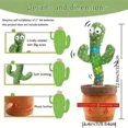 thumbnail image 4 of Juguetes de Cactus parlantes para niños, Cactus interactivo que habla soleado, juguete de peluche electrónico, decoración del hogar para niños, regalos de navidad, 4 of 5