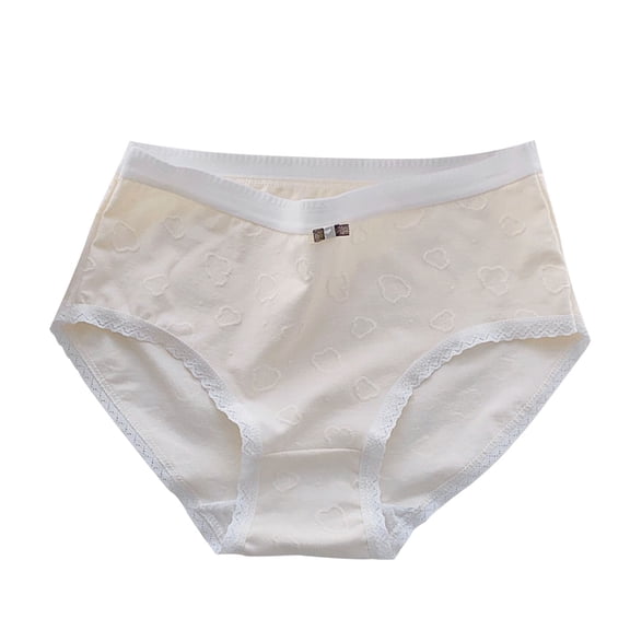 Xfvqtps Teen Girls Underwear Cotton Soft Lace Ribbed Cloud Pattern Panties Comfortable Breathable Briefs for 9-15 Years Khaki