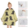 thumbnail image 6 of Dachshund Footprint Blanket Hoodies for Kids 6-13YR Oversize Wearable Blanket Hoodies for Boys Girls Teens, 6 of 7
