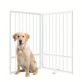 thumbnail image 2 of 80" wide * 32" high all-metal freestanding pet gate, foldable indoor/outdoor dog fence, 4 extra-wide freestanding tall pet enclosure., 2 of 6