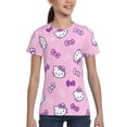 thumbnail image 5 of Hello Kitty T Shirts For Girls Boys, 3d Print Cartoon Graphics T Shirt, Youth Crewneck T-Shirt, Unisex Short Sleeve Top Tees Age 4-16 Years, 5 of 7