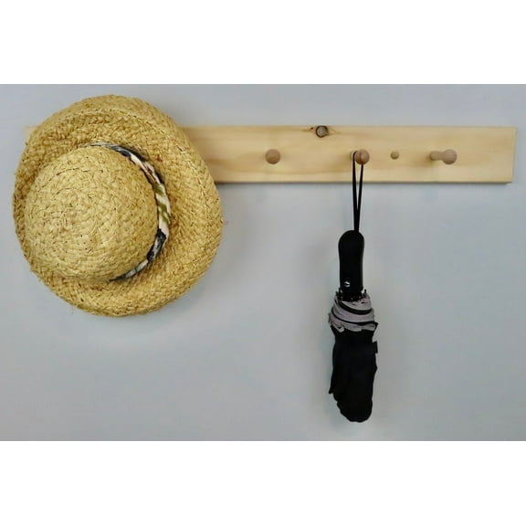 Unfinished Shaker Peg Coat Hat Rack 30"