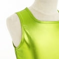 thumbnail image 4 of IBTOM CASTLE Kids Girls Halloween Costume Holographic Skater Dress Metallic Music Festivals Outfit Cosplay Carnival Birthday Party Dress up 5-6 Years Fluorescent Green, 4 of 8