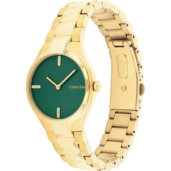 Calvin Klein Admire Women's Dark Green Dial Gold-Tone Quartz Watch 25200333