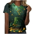 thumbnail image 2 of Elvqul Chandails Grande Taille pour Femmes T-Shirts de Mode de la Saint-Patrick Imprimé Col Rond Manches Courtes Chandail à Enfiler Hauts pour Dames Vacances, 2 of 7