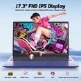 thumbnail image 5 of 17.3" IPS FHD Laptop - 16GB RAM 1TB SSD Intel Pentium N100 (Beat i3-1115G4, 4 Cores Up to 3.4GHz) with 65W Type-C Fingerprint Backlit Keyboard Wi-Fi 6 BT5.2 Blue, 5 of 7