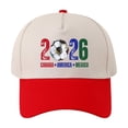 thumbnail image 3 of 2026 Soccer Fan Baseball Cap, Printed USA Canada Mexico Flags Hat, Adjustable Unisex Sporty Dad Hat for Men and Women, Casual Daily Wear Cap Red, 3 of 5