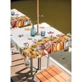 thumbnail image 2 of Square Outdoor Tablecloth with Umbrella Hole Autumn Pumpkin Outside Table Cloth Waterproof Patio Table Cover Vintage Rugby Sunflower Maple Leaf Zipper Tablecloths for Picnic Party Camping 60x60 Inch, 2 of 8
