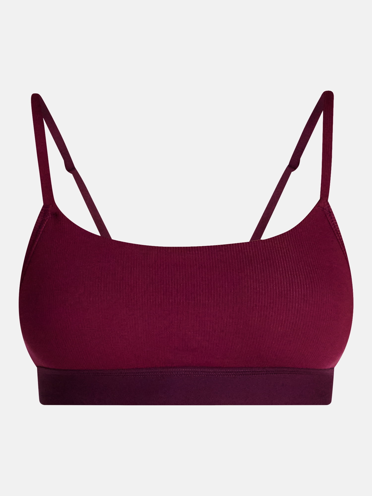 No Boundaries Women's Cotton Stretch Ribbed Scoop Bra, Sizes XS-XXXL