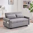 thumbnail image 4 of Harper & Bright Designs 55.1" Pull Out Sleep Sofa Bed Loveseats Sofa Couch with Adjsutable Backrest, Storage Pockets, 2 Soft Pillows for Living Room, Bedroom, Apartment, Office, Grey, 4 of 14