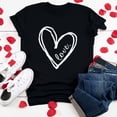 thumbnail image 4 of Camiseta de mujer Camisetas divertidas y lindas de manga corta Camiseta de otoño Hearth Love Camiseta de regalo Tops Blusa Regalo para parejas Pompotops hkajfhjk458003, 4 of 6
