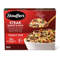 Stouffer’s Steak Queso & Rice, Family Size, Frozen Dinner, Easy Family Frozen Dinners 30 oz