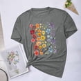 thumbnail image 1 of Fiudx Tops para Mujer Blusas con Estampado de Flores Pequeñas para Mujer Top de Manga Corta con Cuello Redondo, 1 of 4