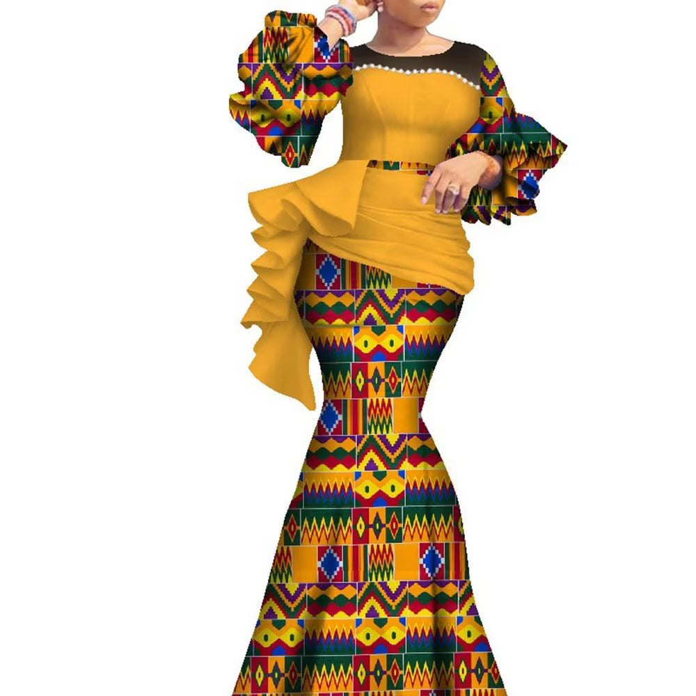 BintaRealWax African Women Dresses Plus Size Long Length Clothing ...