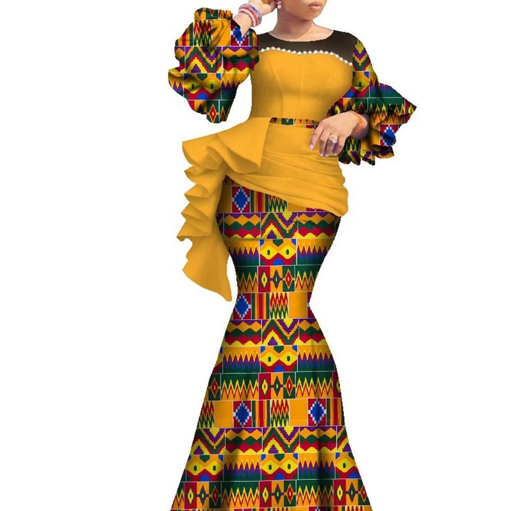 BintaRealWax African Women Dresses Plus Size Long Length Clothing