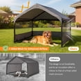 thumbnail image 4 of Extra Large Outdoor Dog House Tent, Dog Shade Shelter with 3-Sided Mesh Windows, Breathable Sun Rain Cover Pet Shelter with Canopy and Ground Stakes for Dogs, Cats, Gray, 4 of 9