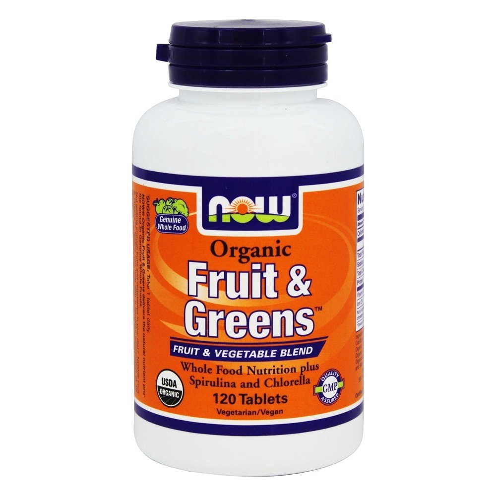 NOW Foods Organic Fruit & Greens 120 Tablets