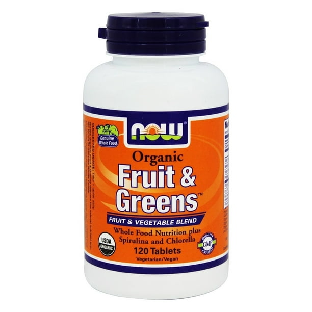 NOW Foods Organic Fruit & Greens 120 Tablets