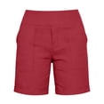 thumbnail image 5 of MEZZALL Women Breathable Casual Shorts With Pockets Summer Comfort Three Quarter Length Relaxed Fit Solid Color Daily Bottoms, 5 of 5